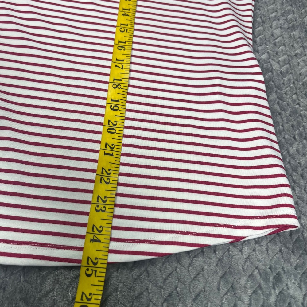 Chico's Quarter Zip Top Womens Burgundy White Striped Long Sleeve Size 1 M - Picture 6 of 6